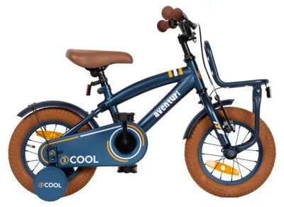 Productafbeelding van Aventuri 2Cool 3.0 jongensfiets, 12 inch, kinderfiets voor kinderen van 2 tot 4 jaar, lengte 90-105 cm, met stabilisatorwielen, blauw