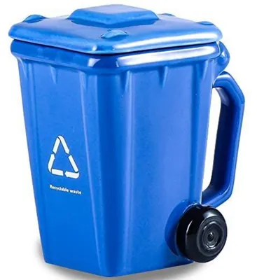 Immagine prodotto di Tazza in Vetroceramica con design da cestino, con coperchio, capacità 400 ml, colore blu