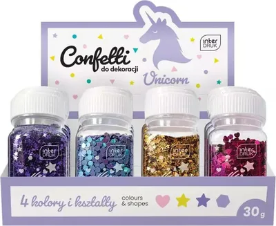 Zdjęcie produktu dla Confetti do dekoracji 30g Unicorn (12szt)
