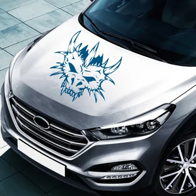 Produktbild von Aufkleber - Autoaufkleber "Monster Skull" 30cm x 29cm Signalblau - Tuning Carystyling Heckscheibe Auto