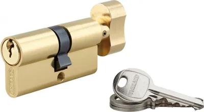 Image de Cylindre de serrure à bouton SA, 35Bx30mm, anti-arrachement, laiton, 3 clés - THIRARD
