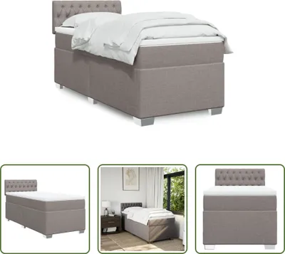 Produktbild von The Living Store Boxspringbett mit Matratze Taupe 90x200 cm Stoff