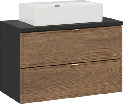 Image de Ensemble de salle de bain SAVIA : meuble sous vasque 80cm + plan vasque + vasque à poser