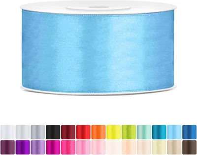 Produktbild von Satinband 38mm Hellblau - 25 Meter Rolle Geschenk- & Schleifenband