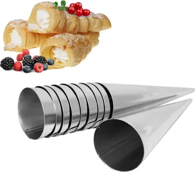 Produktbild von Backform 10-er Set Trubotschki aus Edelstahl, groß, L-14 cm Ø3,5 cm