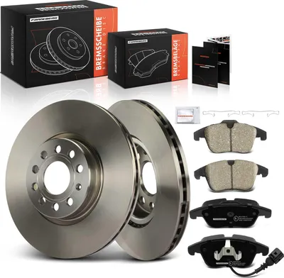 Obrázek produktu pro Frankberg 2x brzdové kotouče 4x brzdové destičky přední náprava pro VW Sharan Tiguan Audi Q3 Seat Alhambra