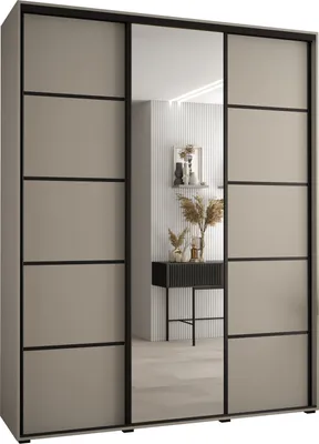 Produktbild von Kryspol Dakota 5 Schrank, drei Türen - 235,2x200x45cm - Kaschmir Schwarz