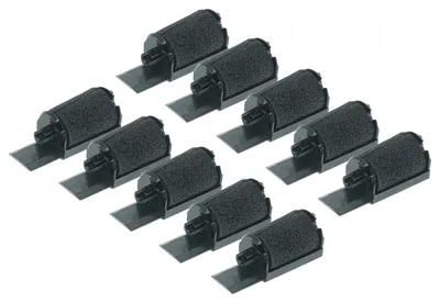 Produktbild von vhbw 10x Farbrolle, Farbwalze Schwarz kompatibel mit Sharp EL 2620 S, EL 2626, VX 1614, EL 2628, EL 2901 P III Taschenrechner, Registrierkasse