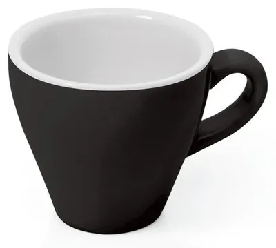 Produktbild von 6x Espresso Tasse Obertasse Italia 90 ml schwarz, Porzellan