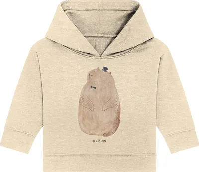 Produktbild von Mr. & Mrs. Panda Organic Baby Hoodie Murmeltier 24. - 36. Monat - Natural Raw - Geschenk, Respekt, Anstand, Fröhlichkeit, Lustige Sprüche, Kapuzenshirt, Freundlichkeit