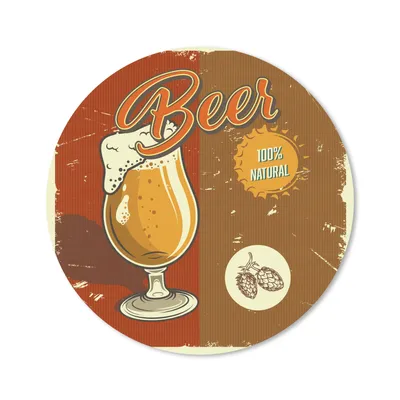 Produktbild von MuchoWow® Mauspad Mousepad Mannshöhle - Bier - Rot - Vintage 50x50 cm - Mousepads - Maus Mat - Pad - Mausunterlage - Vinyl