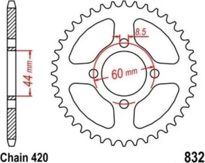 Immagine prodotto di Pignone 48 Z passo 420 per YAMAHA Pignone posteriore