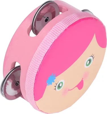 Image de Instrument de percussion universel 4in Tambourin coloré Cours de musique avec 3 paires de cloches en métal Filles