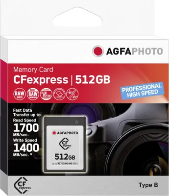 Immagine prodotto di AgfaPhoto CFexpress 512GB professionale ad alta velocità