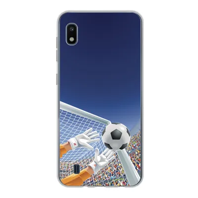 Produktbild von MuchoWow® Handyhülle Schutzhülle Hülle für Samsung Galaxy A10 Eine Illustration eines Torwarts, der den Fußball stoppt - Junge - Mädchen - Kind Silikon Softcase Handy Hülle - Schutzhülle