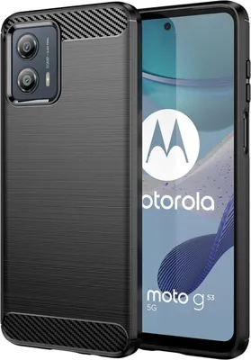 Produktbild von Conie Silikon Schutzhülle für Motorola Moto G53 5G Tasche Case Cover Bumper TPU Carbon Look Hülle in Schwarz