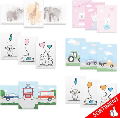 Produktbild von PRICARO Leinwand "Tierkinder", 20 x 30 cm, 3er Set