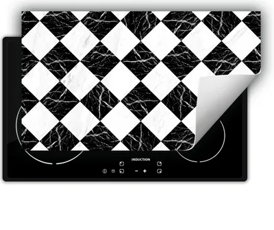 Produktbild von DarHaus Herdabdeckplatte 90x52 cm Anti Rutsch Matte Aufrollbar, schwarz - Mosaik