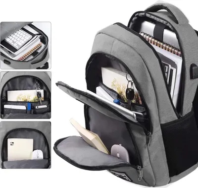 Immagine prodotto di dagrugzak da 17,3 pollici per uomini e donne - Zaino per adolescenti con scomparto per laptop - Borsa scolastica per ragazzi e ragazze - Per l'università, la scuola media, l'ufficio, il lavoro, il viaggio in città, i viaggi