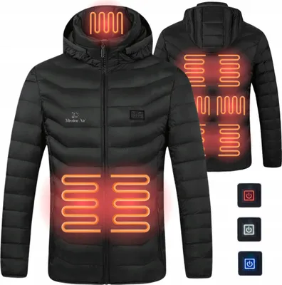 Zdjęcie produktu dla E-JACKET KURTKA ZIMOWA Z KAPTUREM PIKOWANA CIEPŁA PODGRZEWANA ELEKTRYCZNA USB roz. L