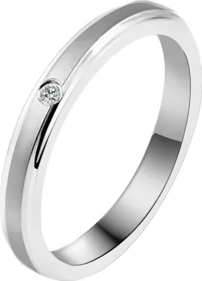 Produktbild von Akzent Damen-Partnerring aus Edelstahl, silberfarben
