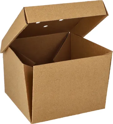 Produktbild von Burgerboxen, Pappe "pure" 10 cm x 13 cm x 13 cm braun faltbar, klein