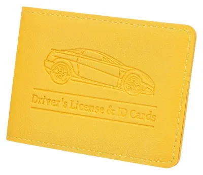 Produktbild von Auto Zulassungshalter Kunstleder Gelb mit 10 Taschen für Dokumente und Karten