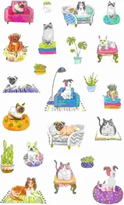 Produktbild von Washi Paper Sticker Dogs and Cats, Rössler