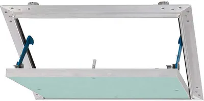 Produktbild von Revisionsklappe AluNova mit Gipskartoneinlage GKBI 2 x 12,5 mm und Fangsicherung 600 mm x 600 mm