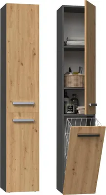 Obrázek produktu pro BDW koupelnová skříňka, vysoká koupelnová skříňka, antracit / dub Artisan