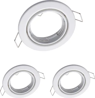 Produktbild von 3er Set Oktaplex schwenkbare Einbauspots 68mm Lochmaß Deckenstrahler weiß