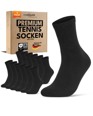 Produktbild von Sportsocken Herren Damen Tennissocken verstärkte Frotteesohle - 70107T Schwarz 35-38 6 Paar