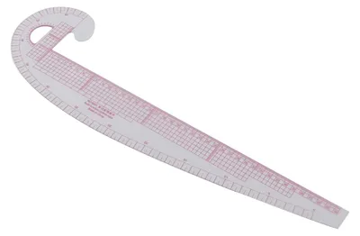 Gebogenes Lineal 58 cm, transparent, biegsam, für Nähen und Quilten