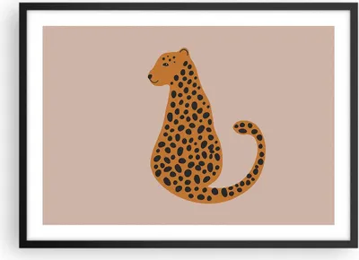 Produktbild von Gerahmtes Poster - Schwarzer Rahmen - Panther Grafik Leopard - 70x50 cm - Wand Bild - Wanddeko - Wandbilder - Kunstposter - Wandposter - Bilderrahmen - Bilder - Kunstdruck - P2BAA70x50-4893