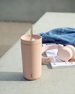 Produktbild von Stelton - To Go Sip Thermobecher mit Strohhalm 0,4 Liter, Heather