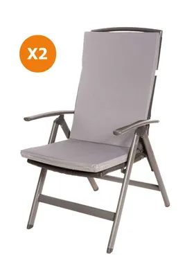 Produktbild von Stuhlkissen 2er set | Sitzkissen 110x47x4cm Grau | sitzkissen stuhl | stuhlkissen outdoor | sitzkissen hochlehner