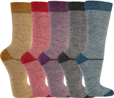Produktbild von 2 Paar Socken mit Merino und Alpaka Wolle für Damen und Herren Ringel bunt Gr. 39-42 anthrazit