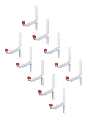 Produktbild von Alberts 10 x Wandhaken abgewinkelt, Aluminium, 200 mm hoch, Hakentiefe 190 mm