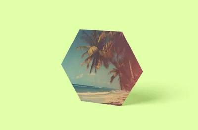 Produktbild von Vintage Insel Hexagon Wandbild | Größe in cm: 30 x 30