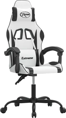 Produktbild von vidaXL Gaming-Stuhl Weiß und Schwarz Kunstleder
