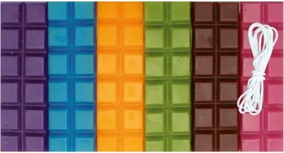 Image de Cire à bougie 6 couleurs vives 480 g + mèches