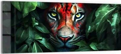 Produktbild von DEQORI Glasbild Echtglas 125x50 cm 'Dschungelblick' Wandbild Bild modern Deko