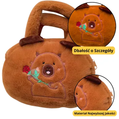 Obrázek produktu pro Plyšová taška Capybara s růžově hnědou 20 cm