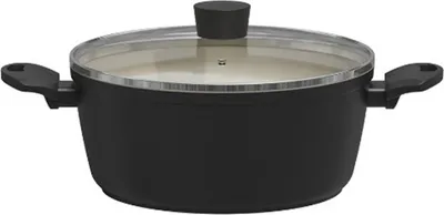 Produktbild von Michelino Nora New Line Fleischtopf mit Glasdeckel & Softgriff - 28 cm