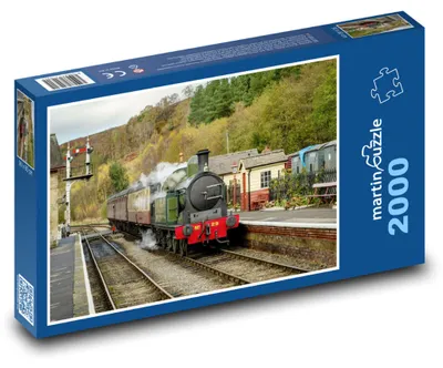 Produktbild von Puzzle 2000 Dampflokomotive am Bahnhof - martinpuzzle