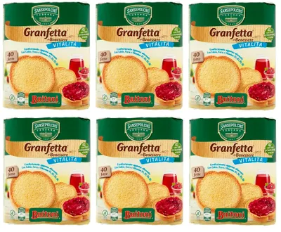 Produktbild von 6x Buitoni Granfetta del Benessere Vitalità Fette Biscottate 40 Zwieback mit Kalzium, Eisen und Vitaminen 300g