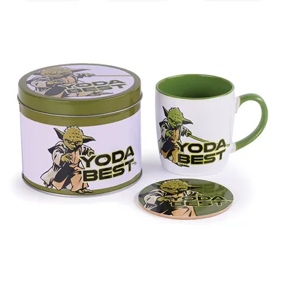 Produktbild von Pyramid International Star Wars Tasse mit Untersetzer - Yoda Best Design, 320 ml Keramik, Spülmaschinen- & Mikrowellengeeignet, Inklusive Metallbox