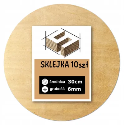 Zdjęcie produktu dla 10x Krążki ze sklejki brzozowej Ø 300 mm, 6 mm - laser, CNC, grawerowanie, modelarstwo i DIY