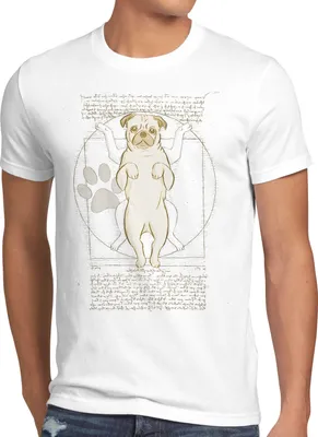 Produktbild von style3 Vitruvianischer Mops Herren T-Shirt hund vinci