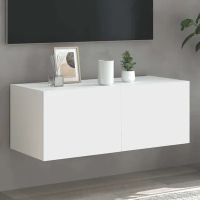 Image de Maison Exclusive - Meuble TV avec éclairage LED Blanc 80x35x31 cm